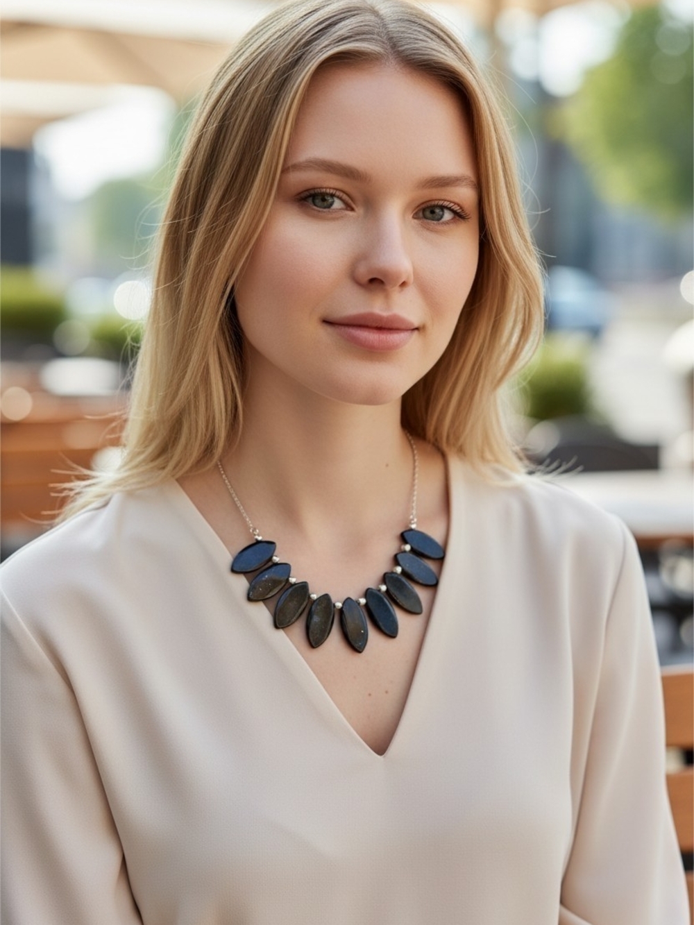 Black Petal Statement Necklace - Women Jewelry